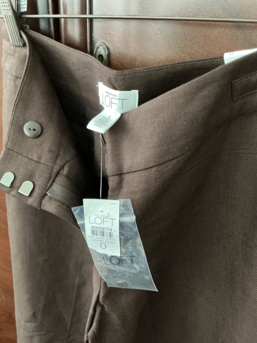 LOFT Chocolate brown lined trouser pant